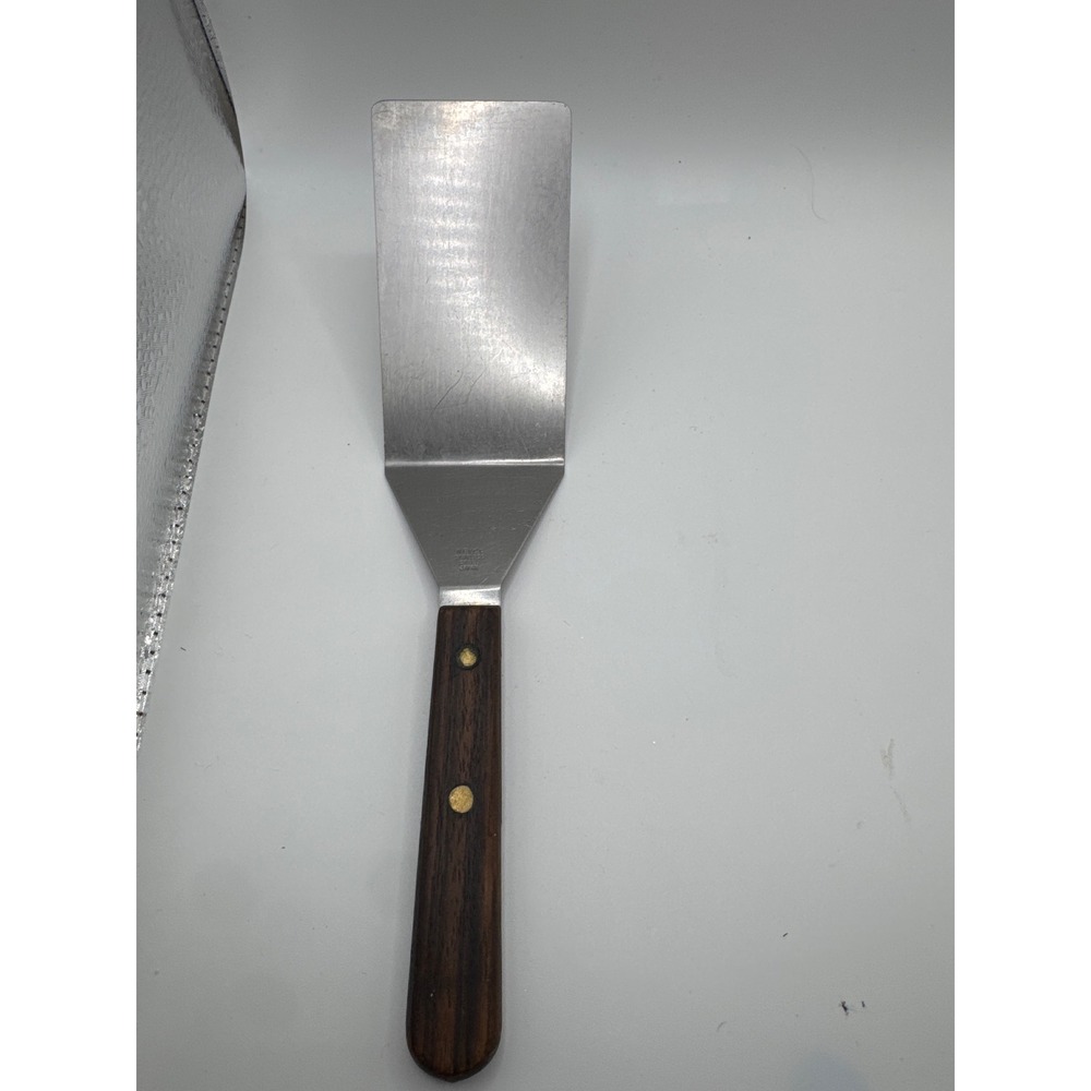 Vintage Nevco Stainless Steel Spatula Wood Handle Japan Offset Kitchen Turner